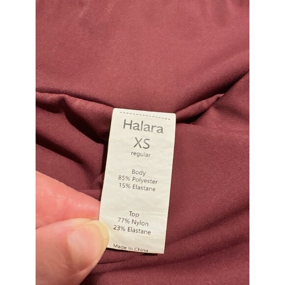 HALARA High Low Ruffle Pocket Flair Skirt Skort Athleisure Comfort Burgundy XS - Picture 6 of 6